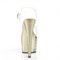 Pleaser Shoes ADORE-708VLRS Clear/Gold Platform Sandal