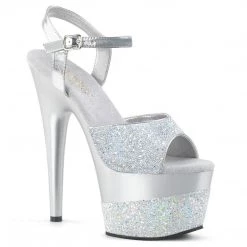 Pleaser ADORE-709-2G Silver Multi Glitter/Silver Multi Glitter Platform Sandal