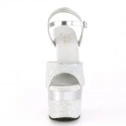 Pleaser ADORE-709-2G Silver Multi Glitter/Silver Multi Glitter Platform Sandal