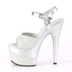 Pleaser ADORE-709-2G Silver Multi Glitter/Silver Multi Glitter Platform Sandal