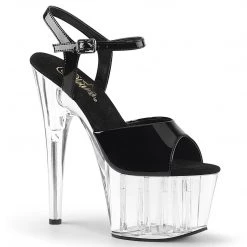 Pleaser ADORE-709 Black Patent/ Clear Platform Sandal Shoes