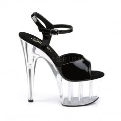 Pleaser ADORE-709 Black Patent/ Clear Platform Sandal Shoes