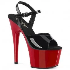 Pleaser Coming Soon (Pre-Order) ADORE-709 Black Patent/Red Platform Sandal