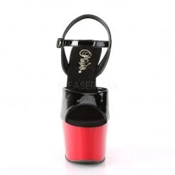Pleaser Coming Soon (Pre-Order) ADORE-709 Black Patent/Red Platform Sandal