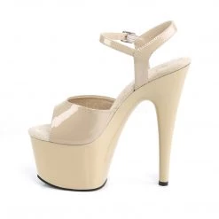 Pleaser Shoes ADORE-709 Cream Patent/ Cream Platform Sandal