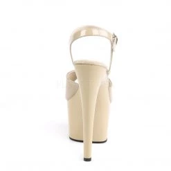 Pleaser Shoes ADORE-709 Cream Patent/ Cream Platform Sandal