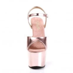 Pleaser ADORE-709 Rose Gold Metallic Pu/Rose Gold Chrome Platform Sandal Coming Soon (Pre-Order)
