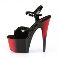 Pleaser ADORE-709BR Black Patent/Red-Black Platform Sandal