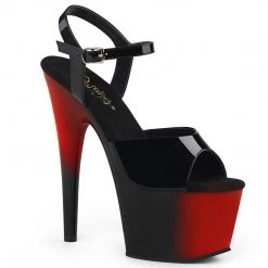 Pleaser ADORE-709BR Black Patent/Red-Black Platform Sandal