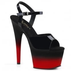 Pleaser ADORE-709BR-H Black Patent-Red Platform Sandal Shoes