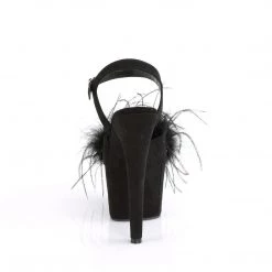Pleaser ADORE-709F Black Faux Suede-Feather Platform Sandal 13 Pleaser ADORE-709F Black Faux Suede-Feather Platform Sandal