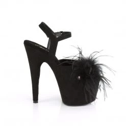 Pleaser ADORE-709F Black Faux Suede-Feather Platform Sandal 15 Pleaser ADORE-709F Black Faux Suede-Feather Platform Sandal