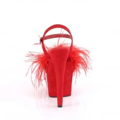 Pleaser ADORE-709F Red Faux Suede-Feather/Red Faux Suede Platform Sandal