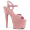 Pleaser Shoes ADORE-709FS Baby Pink Faux Suede/Baby Pink Faux Suede Platform Sandal