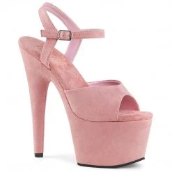 Pleaser Shoes ADORE-709FS Baby Pink Faux Suede/Baby Pink Faux Suede Platform Sandal
