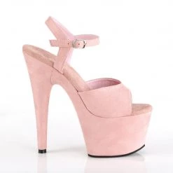 Pleaser Shoes ADORE-709FS Baby Pink Faux Suede/Baby Pink Faux Suede Platform Sandal