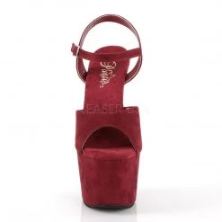 Pleaser ADORE-709FS Burgundy Faux Suede/Burgundy Faux Suede Platform Sandal Shoes
