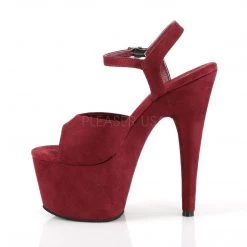 Pleaser ADORE-709FS Burgundy Faux Suede/Burgundy Faux Suede Platform Sandal Shoes