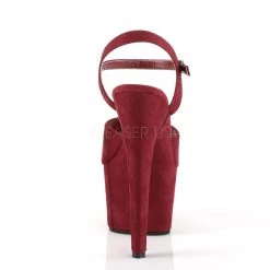 Pleaser ADORE-709FS Burgundy Faux Suede/Burgundy Faux Suede Platform Sandal Shoes