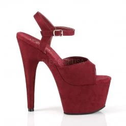 Pleaser ADORE-709FS Burgundy Faux Suede/Burgundy Faux Suede Platform Sandal Shoes