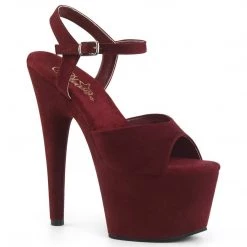 Pleaser ADORE-709FS Burgundy Faux Suede/Burgundy Faux Suede Platform Sandal Shoes