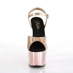 Pleaser ADORE-709HGCH Rose Gold Hologram/Rose Gold Chrome Platform Sandal