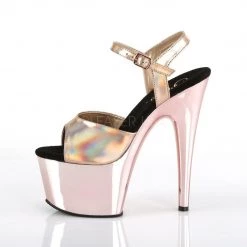 Pleaser ADORE-709HGCH Rose Gold Hologram/Rose Gold Chrome Platform Sandal