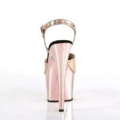 Pleaser ADORE-709HGCH Rose Gold Hologram/Rose Gold Chrome Platform Sandal