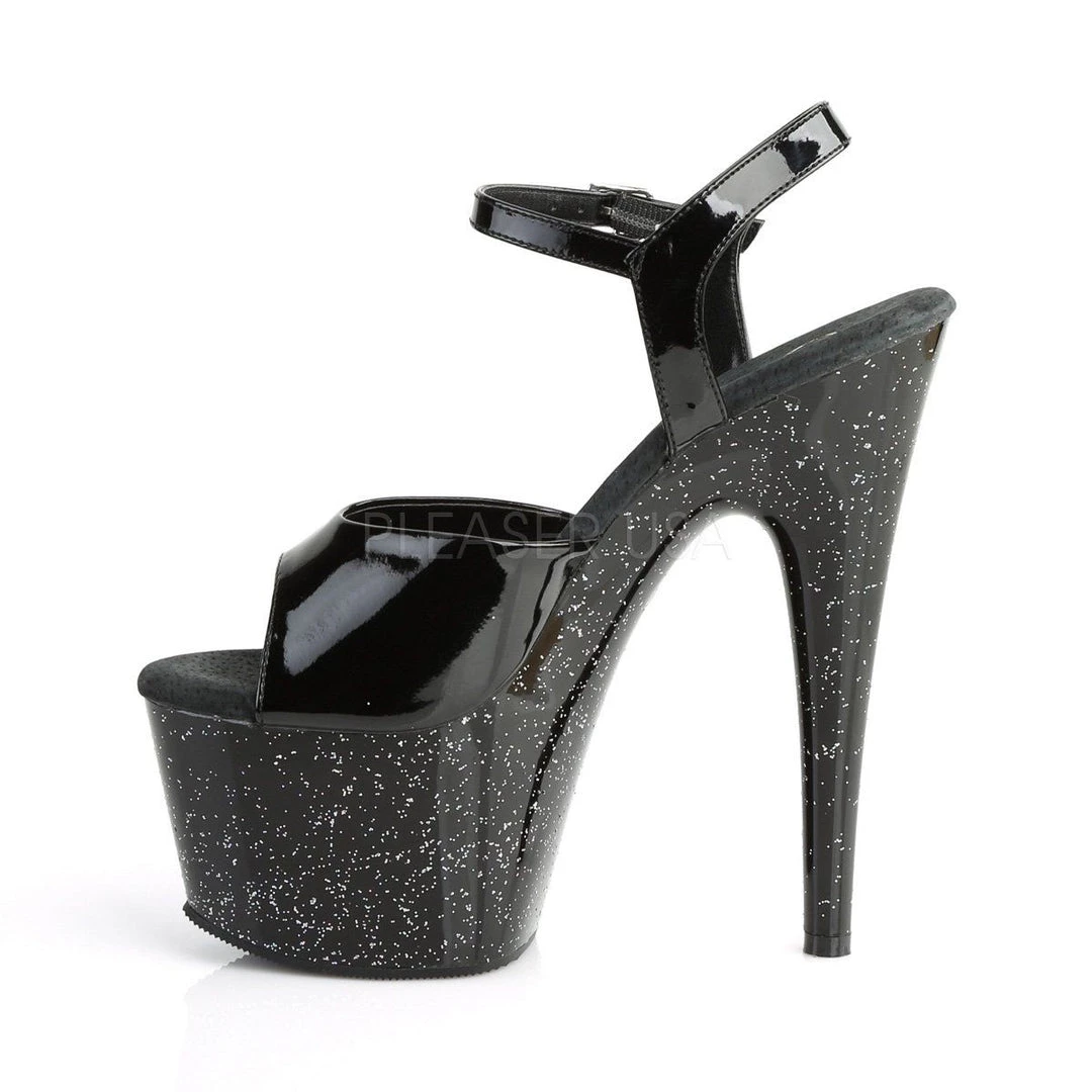 Pleaser Shoes ADORE-709MG Black Patent Platform Sandal 5 Pleaser Shoes ADORE-709MG Black Patent Platform Sandal