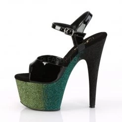 Pleaser ADORE-709OMBRE Black/Emerald-Black Ombre Platform Sandal