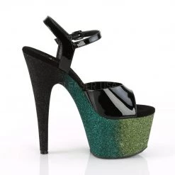 Pleaser ADORE-709OMBRE Black/Emerald-Black Ombre Platform Sandal