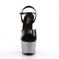 Pleaser ADORE-709OMBRE Black/Silver-Black Ombre Platform Sandal Shoes