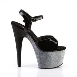 Pleaser ADORE-709OMBRE Black/Silver-Black Ombre Platform Sandal Shoes