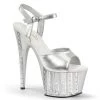 Pleaser ADORE-709VLRS Silver Pu Platform Sandal