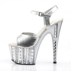 Pleaser ADORE-709VLRS Silver Pu Platform Sandal 10 Pleaser ADORE-709VLRS Silver Pu Platform Sandal
