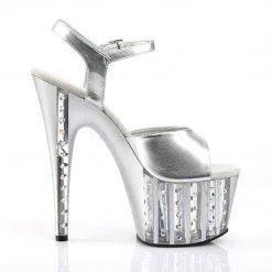 Pleaser ADORE-709VLRS Silver Pu Platform Sandal 12 Pleaser ADORE-709VLRS Silver Pu Platform Sandal