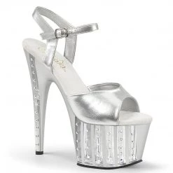 Pleaser ADORE-709VLRS Silver Pu Platform Sandal 13 Pleaser ADORE-709VLRS Silver Pu Platform Sandal