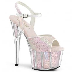Pleaser ADORE-710G Opal Glitter/Opal Glitter Inserts Platform Sandal Shoes