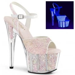 Pleaser ADORE-710UVG Neon Opal Glitter/Neon Opal Glitter Platform Sandal