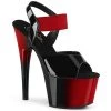 Pleaser ADORE-714BR Black Patent-Red Elastic Band/Red-Black Platform Sandal 2 Pleaser ADORE-714BR Black Patent-Red Elastic Band/Red-Black Platform Sandal