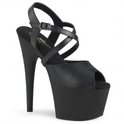 Pleaser ADORE-724 Black Faux Leather Platform Sandal