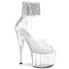 Pleaser ADORE-724RS-02 Clear/ Black Platform Sandal