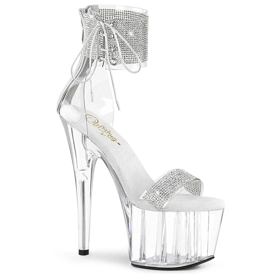 Pleaser ADORE-727RS Clear-Silver/Clear Platform Sandal New Arrivals 8 Pleaser ADORE-727RS Clear-Silver/Clear Platform Sandal New Arrivals