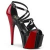 Pleaser Shoes ADORE-764 Black-Red Patent/Black-Red Platform Sandal