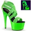 Pleaser ADORE-769UV Neon Green Elastic Band-Patent/Neon Green Platform Sandal Shoes