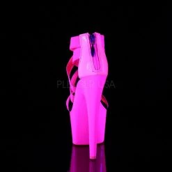 Pleaser Shoes ADORE-769UV Neon Hot Pink Elastic Band-Patent/Neon Hot Pink Platform Sandal