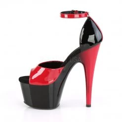 Pleaser ADORE-789 Red-Black Patent/Black-Red Platform Sandal Shoes