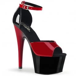 Pleaser ADORE-789 Red-Black Patent/Black-Red Platform Sandal Shoes