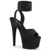 Pleaser ADORE-791FS Black Faux Suede/Black Faux Suede Platform Sandal