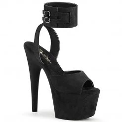 Pleaser ADORE-791FS Black Faux Suede/Black Faux Suede Platform Sandal